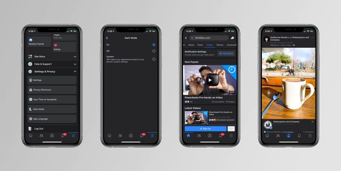 dark modus facebook ios