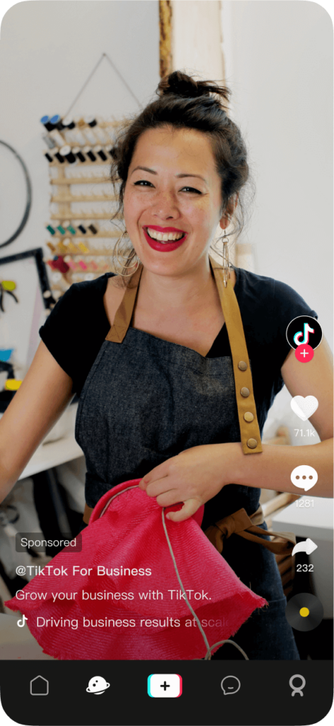 TikTok sponsored ad